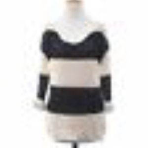 Pink Rose Premium Ivory Black Open Knit